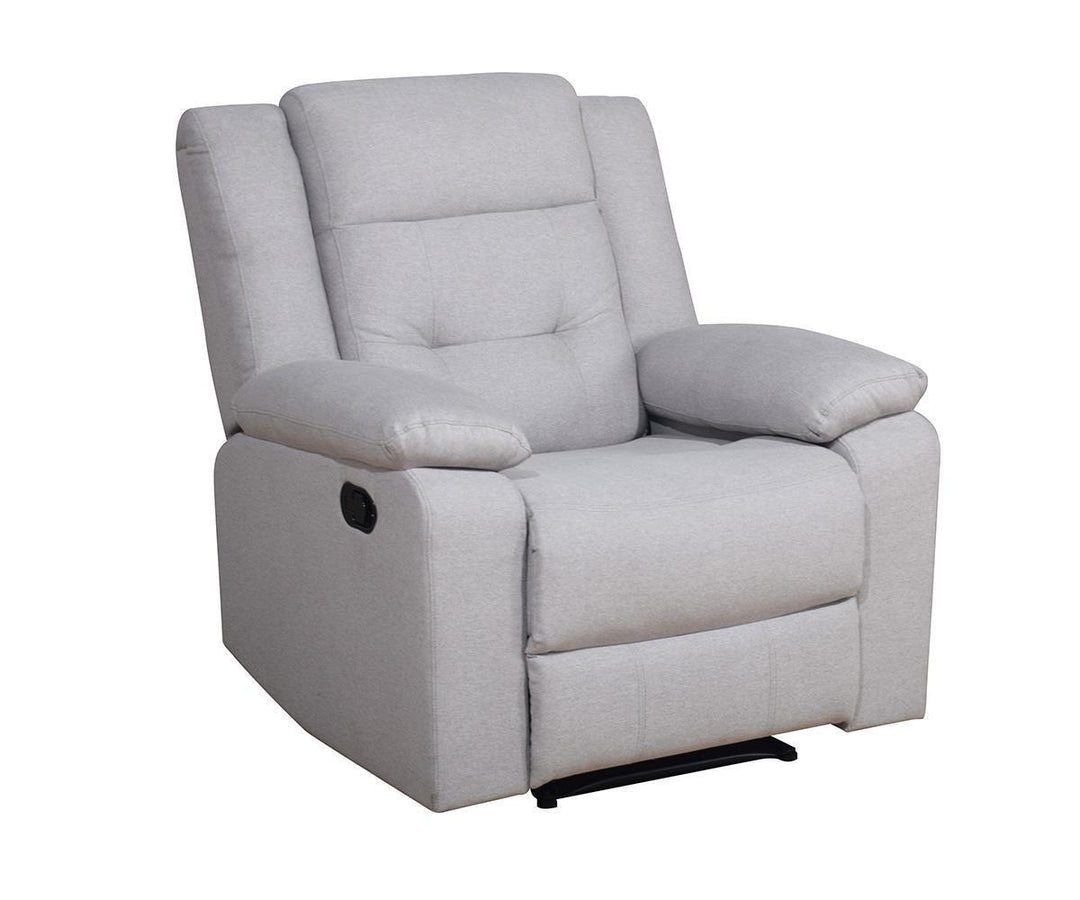 Reed Manual Recliner Chair in Fabric Upholstery - Graphite | Stylish & Comfortable With Gliding Motion
