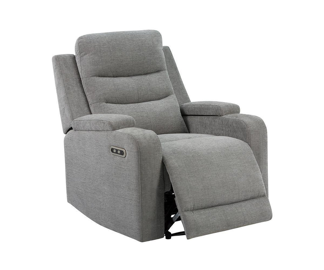 Macha 3-Piece Grey Power Recliner Set In Fabric Upholstery