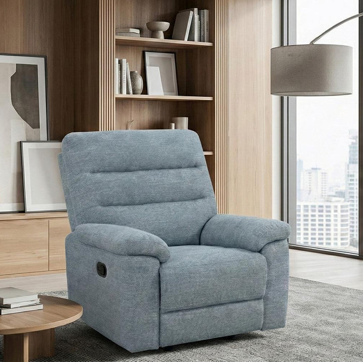 Marlowe 3-Piece Manual Recliner Set In Fabric Upholstery - Grey