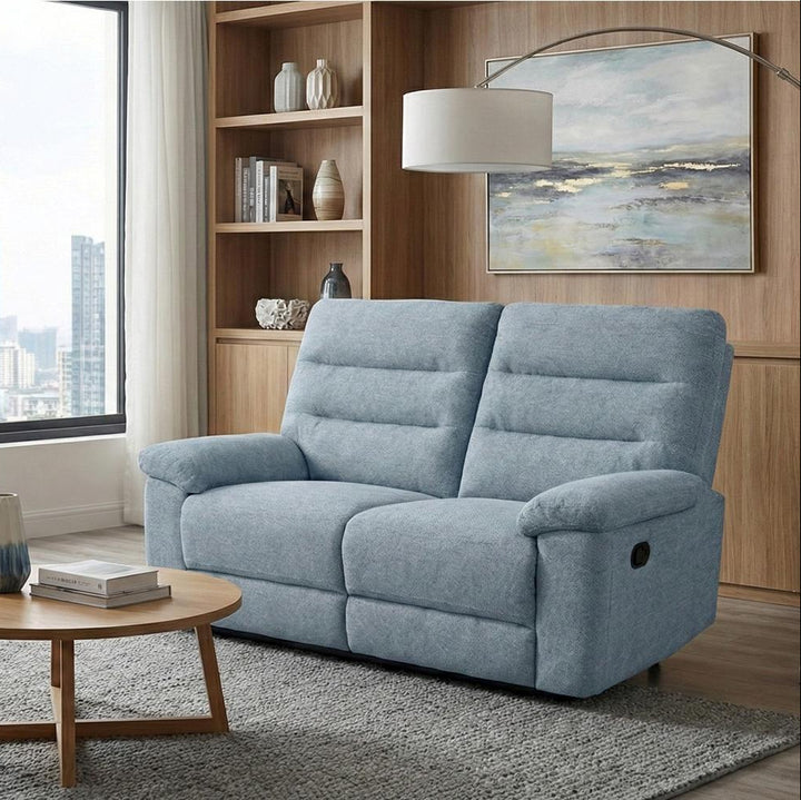 Marlowe 3-Piece Manual Recliner Set In Fabric Upholstery - Grey