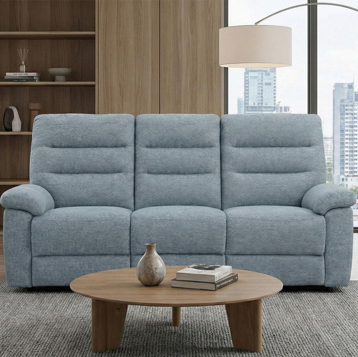 Marlowe 3-Piece Manual Recliner Set In Fabric Upholstery - Grey