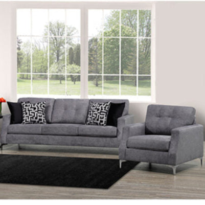 Luxor 3-Piece Sofa Set In Fabric Upholstery - Graphite