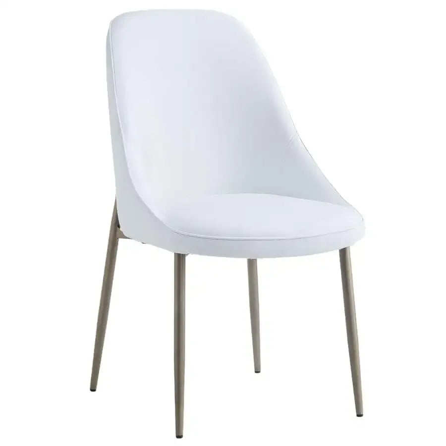 Cleo Side Chair, Set of 2, in White and Aged Gold