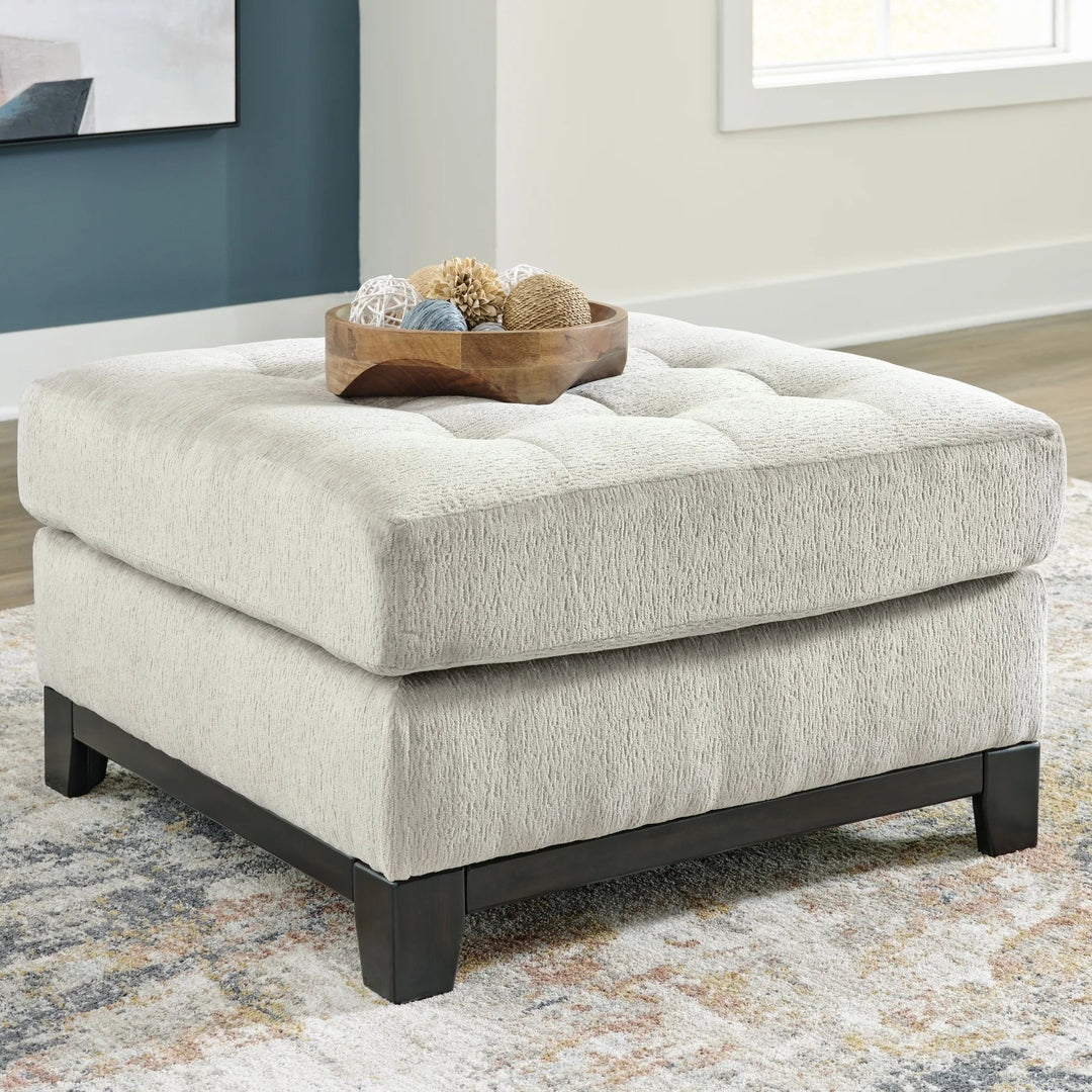 3300408 Maxon Place Oversized Accent Ottoman In Fabric Upholstery - Stone | Benchcraft By Ashley