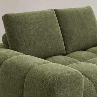Zara Green 2-Seater Loveseat In Fabric Upholstery