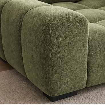 Zara Green 2-Seater Loveseat In Fabric Upholstery