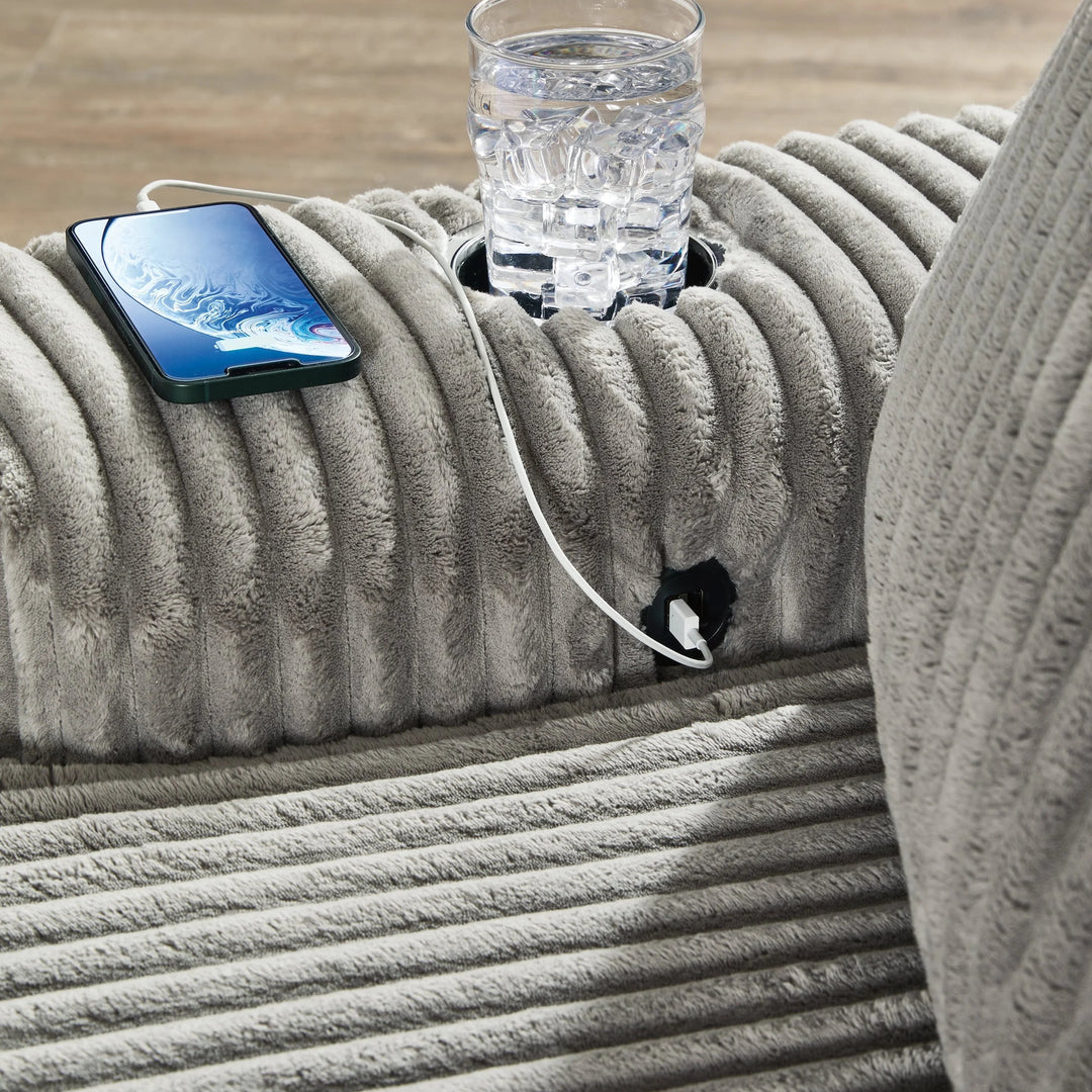 2110515 Lindyn Oversized Chaise In Fabric Upholstery - Fog | Signature Design By Ashley