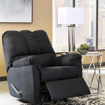 7500825 Darcy Rocker Recliner Chair In Fabric Upholstery - Black | Signature Design By Ashley