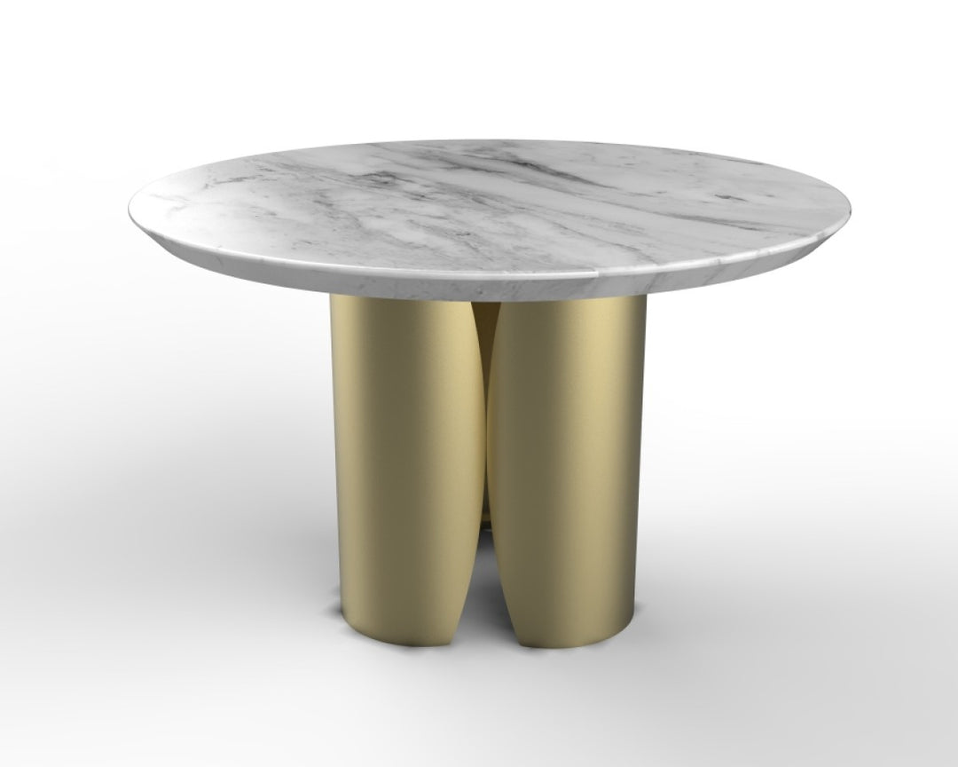 Hence Metal Base Gold Round Dining Table