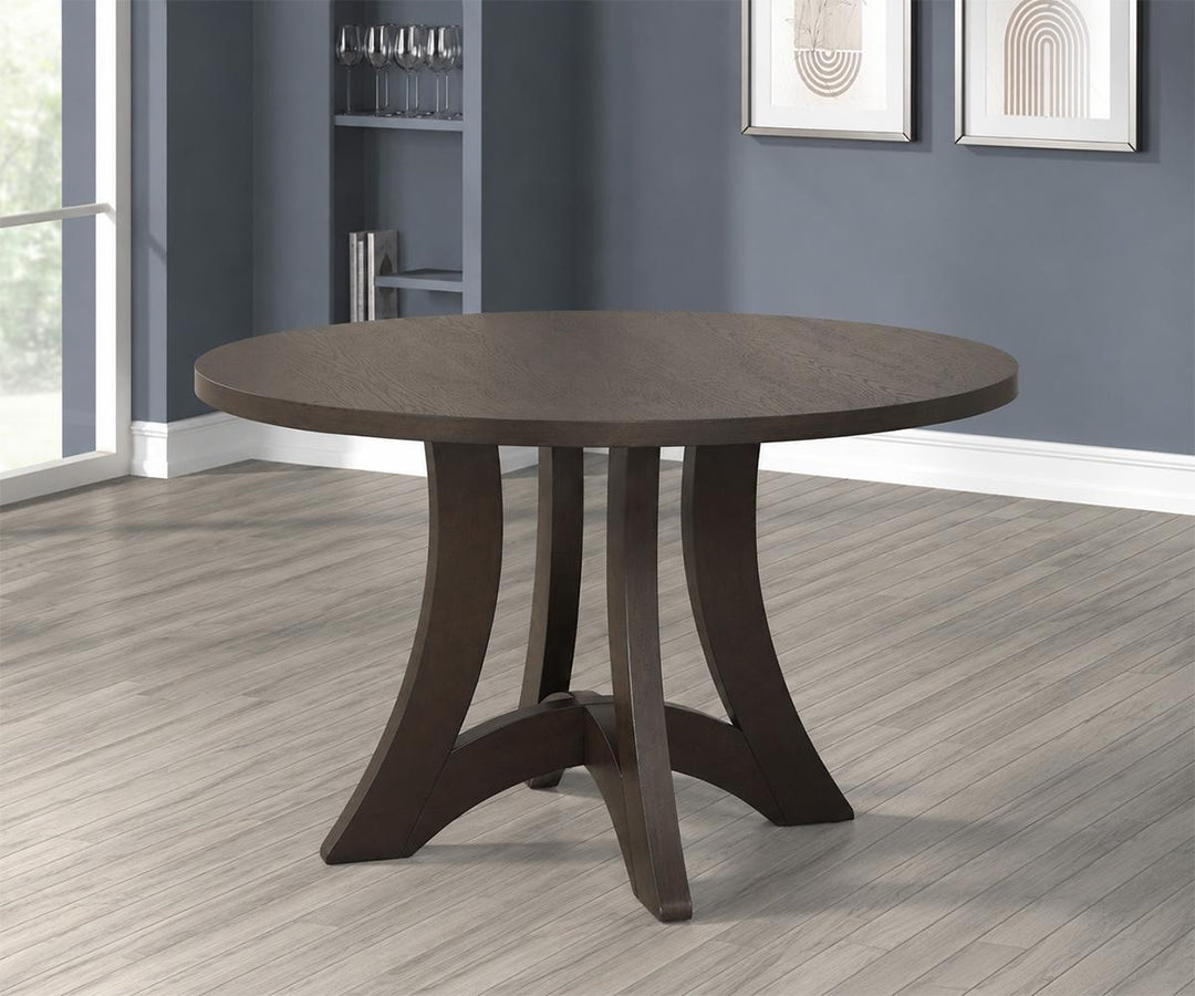 Ville 5-Piece Brown Dining Table Set With Fabric Upholstered Chairs