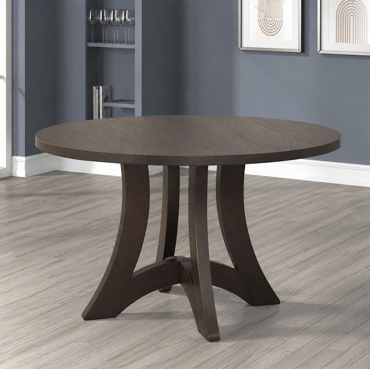 Ville 5-Piece Brown Dining Table Set With Fabric Upholstered Chairs