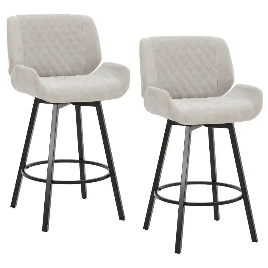 Fraser 26" Counter Stool, set of 2, with Swivel in Grey Fabric and Black