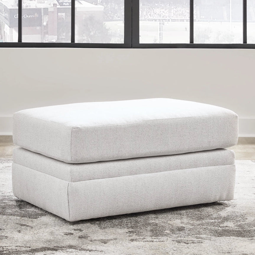 4820214 Maitelynn Accent Ottoman In Fabric Upholstery - Chalk | Signature Design By Ashley
