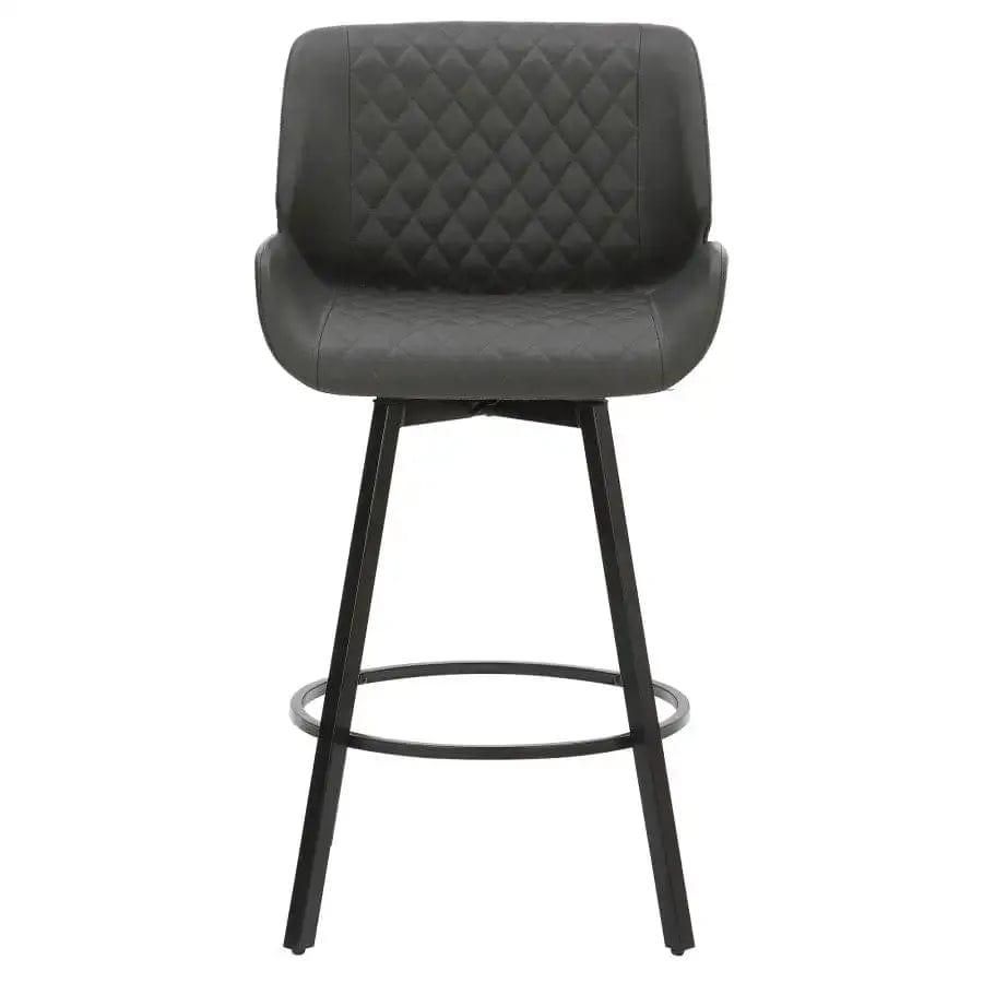 Fraser 26" Counter Stool, set of 2, with Swivel in Vintage Charcoal Faux Leather and Black
