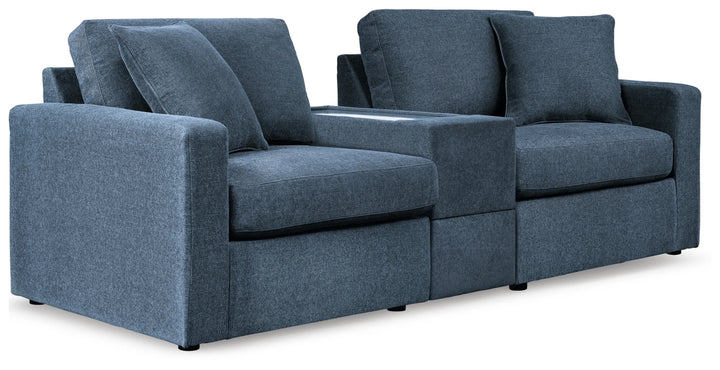 92101S3 Modmax 3-Piece Fabric Modular Loveseat With Storage Console - Ink | Signature Design By Ashley