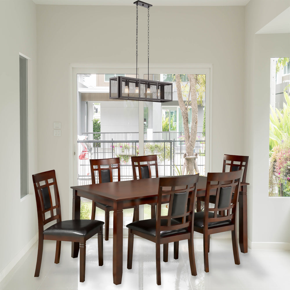 Alexia Dining Room Set for 6 Person | Rustic Style Wooden Dining Table