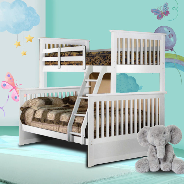 Eliza Bunk Bed (Single/ Double) In Appealing White Finish