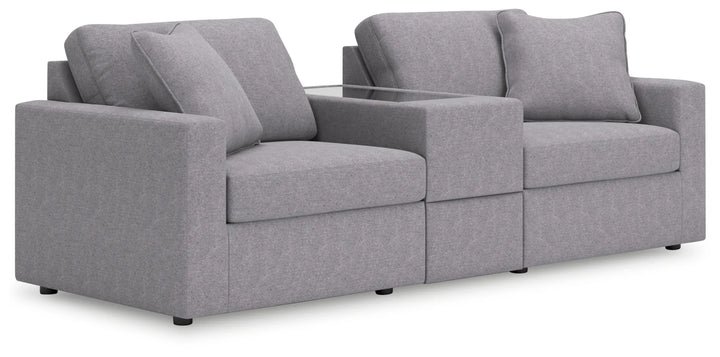 92104S3 Modmax 3-Piece Fabric Modular Loveseat With Storage Console - Granite | Signature Design By Ashley