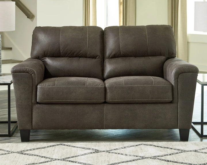 9400235 Navi Loveseat in Leather Upholstery - Smoke | Signature Design By Ashley