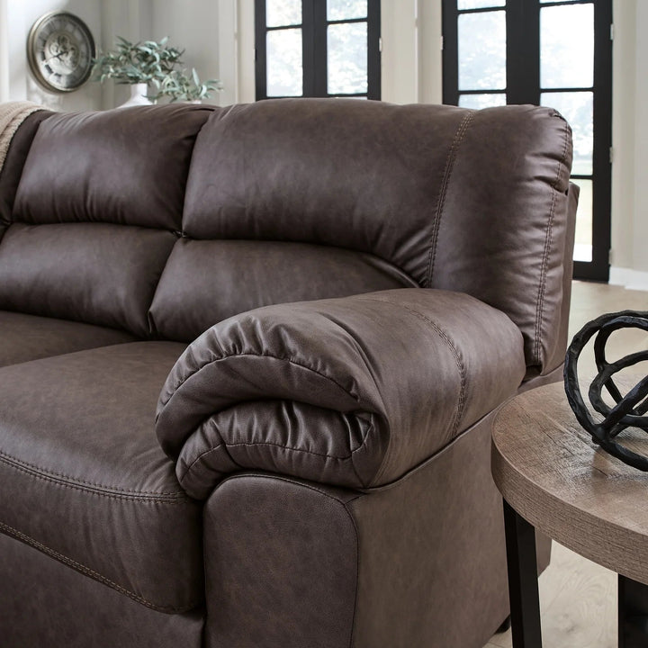 2770538 WillowBend Stationary Sofa In Leather Upholstery - Umber | Signature Design By Ashley