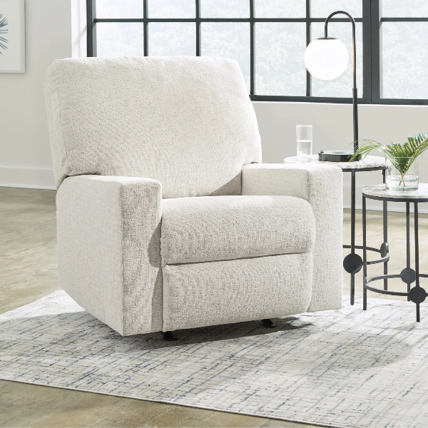5360325 Rannis Rocker Recliner Chair In Fabric Upholstery - Snow | Signature Design By Ashley