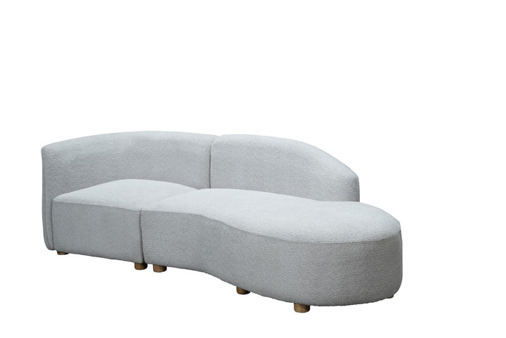 Sofia Beige Sofa Chaise In Fabric Upholstery