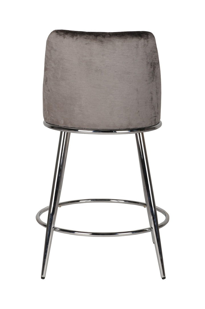 Nova Grey Counter Stool – Set of 2 | Modern Design with Chrome Legs & Footrest