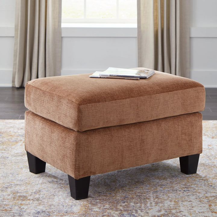 6720414 Amity Bay Accent Ottoman In Fabric Upholstery - Clay | Benchcraft By Ashley