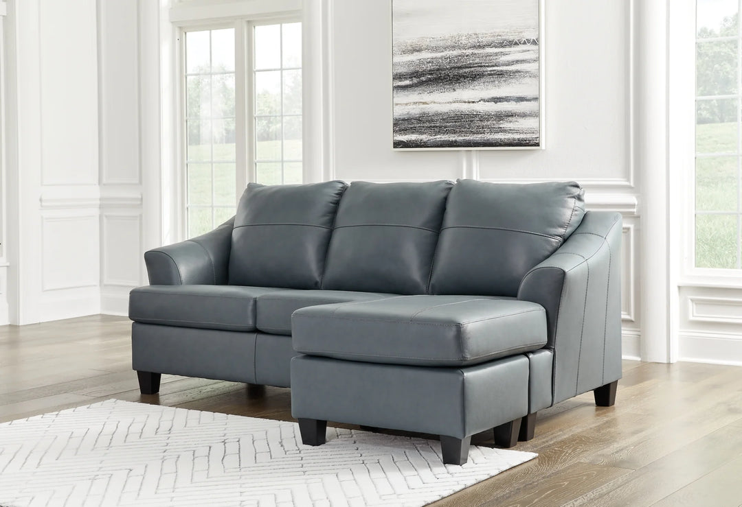 4770518 Genoa Sofa Chaise In Leather Upholstery - Steel | Signature Design By Ashley