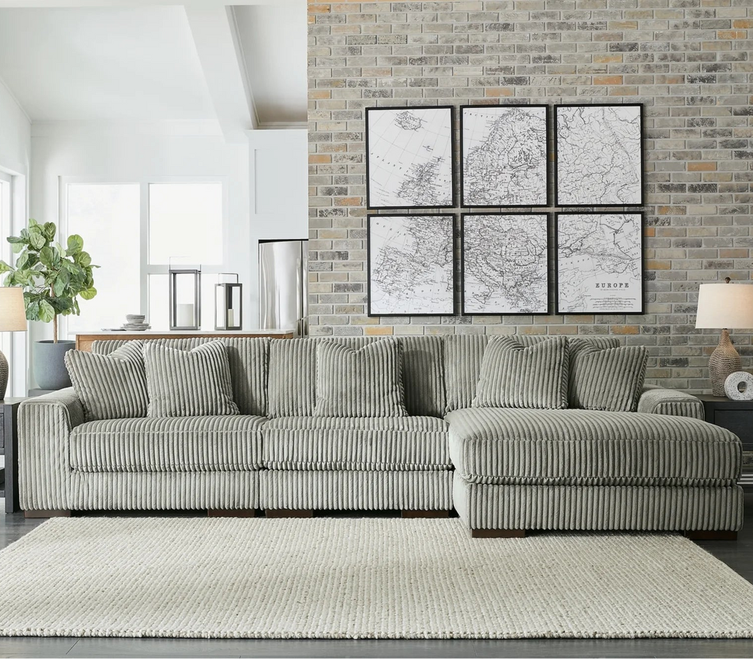 21105S9 Lindyn 3-Piece RAF Sectional Sofa in Fabric Upholstery - Fog | Signature Design by Ashley