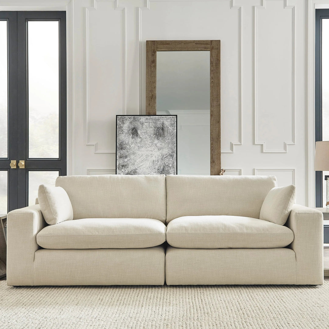 10006S1 Elyza 2-Piece Loveseat in Fabric Upholstery - Linen | Signature Design By Ashley