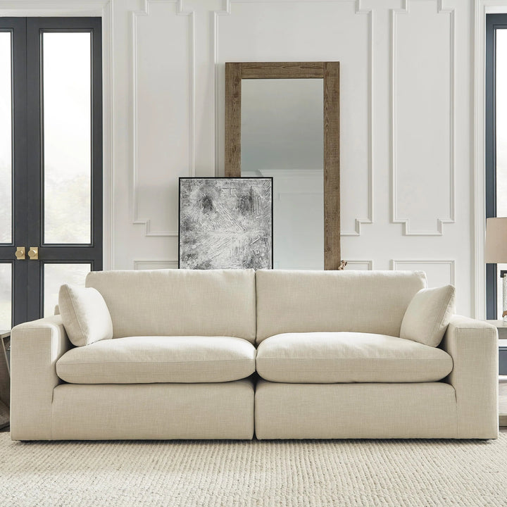 10006S1 Elyza 2-Piece Loveseat in Fabric Upholstery - Linen | Signature Design By Ashley