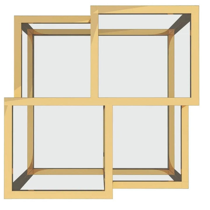 Splendor Metal & Glass Accent Table With Appealing Gold Finish