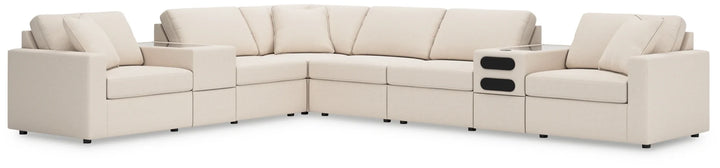 92103S30 Modmax 8-Piece Fabric Sectional Sofa With Storage &amp; Audio System Console - Oyster | Signature Design By Ashley