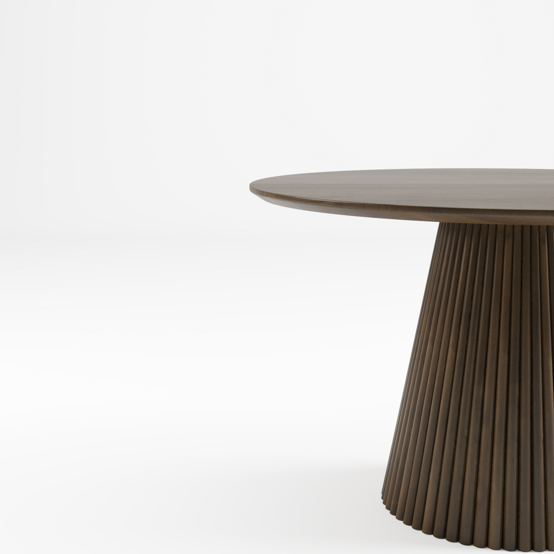 Bunit Solid Wooden Walnut Round Dining Table