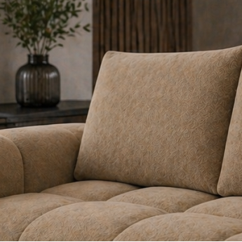 Zara Taupe 2-Seater Loveseat In Fabric Upholstery