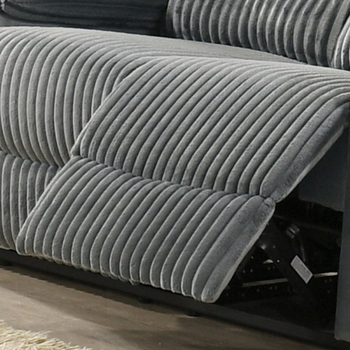 Nathan 3-Seater Manual Recliner Sofa In Fabric Upholstery - Grey