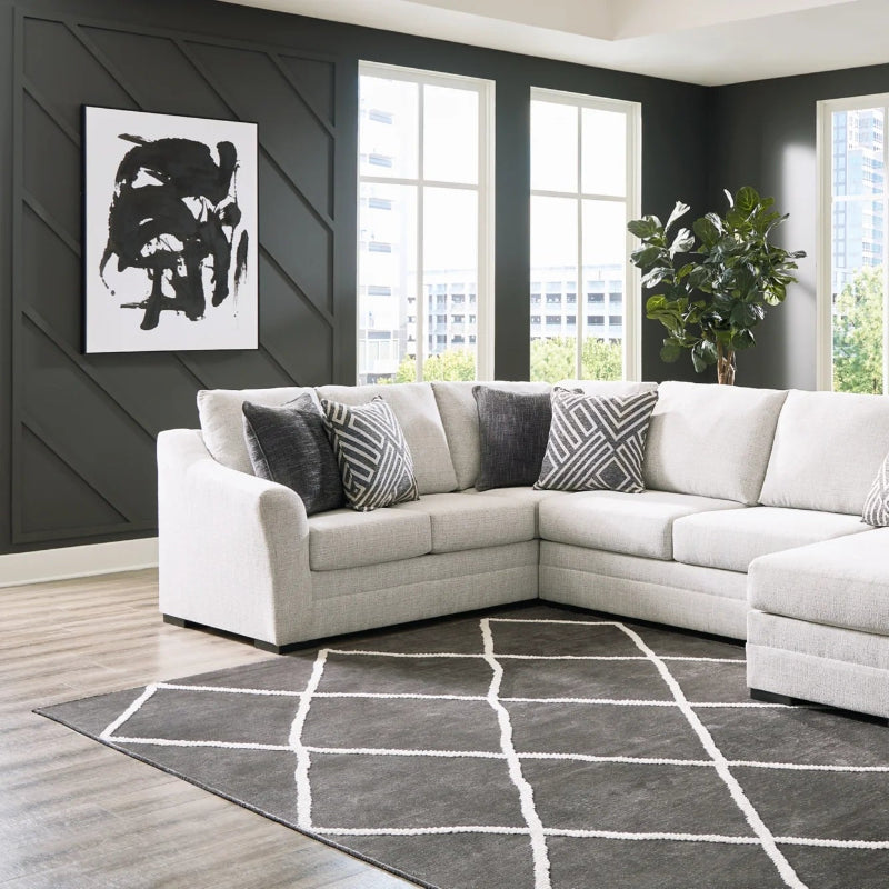 Koralynn 3-Piece Fabric Upholstered Sectional Sofa With Chaise - Stone | Benchcraft By Ashley