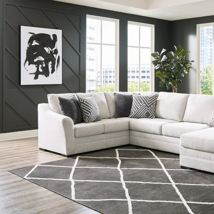 Koralynn 3-Piece Fabric Upholstered Sectional Sofa With Chaise - Stone | Benchcraft By Ashley