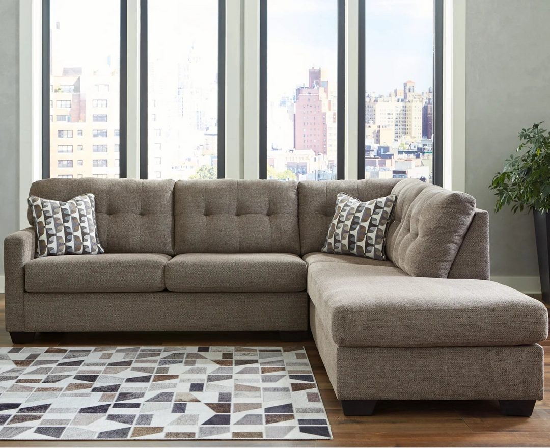 Mahoney 2-Piece Sectional Sofa In Fabric Upholstery - Chocolate | Signature Design By Ashley