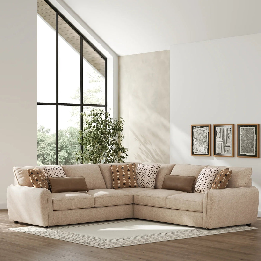 61405S1 Seyler 3-Piece Sectional Sofa In Fabric Upholstery - Sand | Benchcraft By Ashley