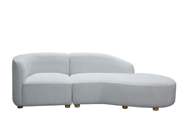 Sofia Beige Sofa Chaise In Fabric Upholstery