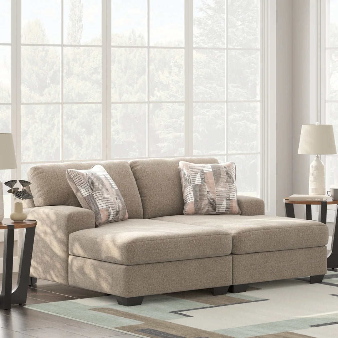 48404S4 Newellen 2-Piece Super Chaise In Fabric Upholstery - Hemp | Benchcraft By Ashley