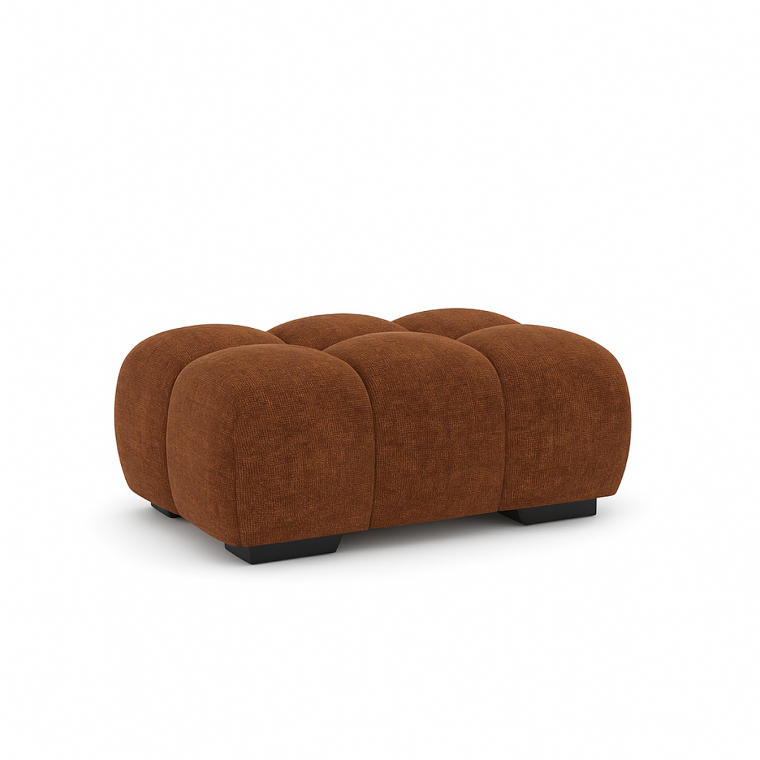 Wise Fabric Upholstered Rust Bubble Accent Ottoman