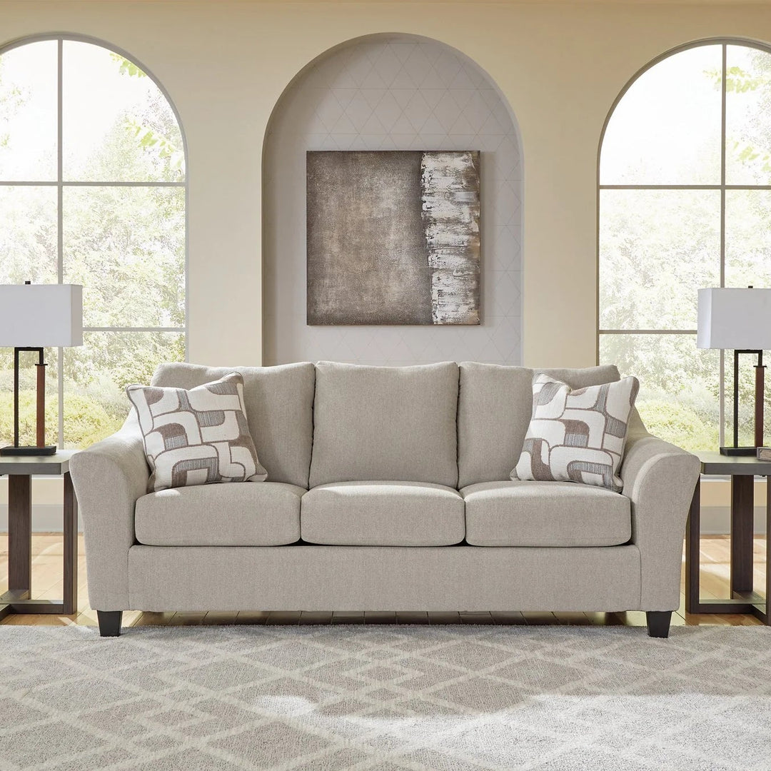 5980338 Willarae Stationary Sofa In Fabric Upholstery - Taupe | Benchcraft By Ashley