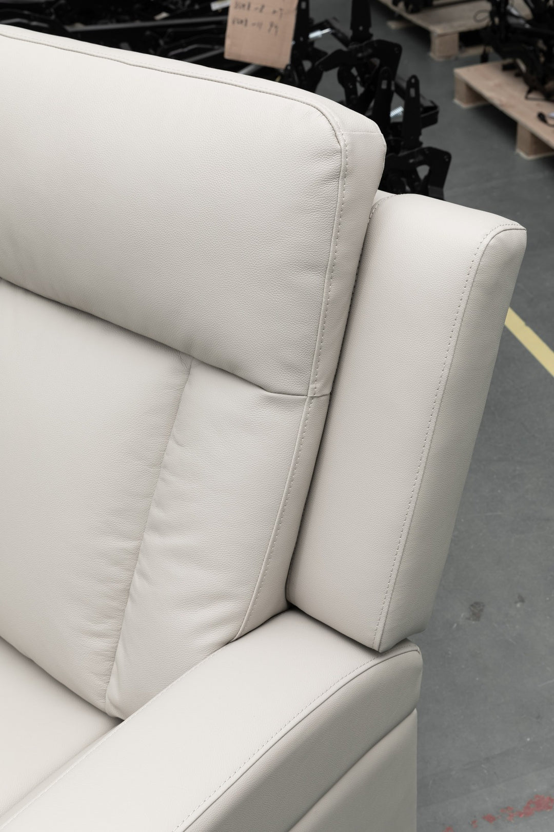 Sudex Beige Power Recliner Sofa in Top Grain Leather