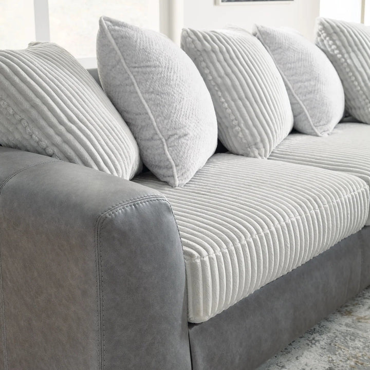 Clairette Court 2-Piece Sectional Sofa in Leatherette/ Fabric Upholstery - Alloy | Benchcraft By Ashley