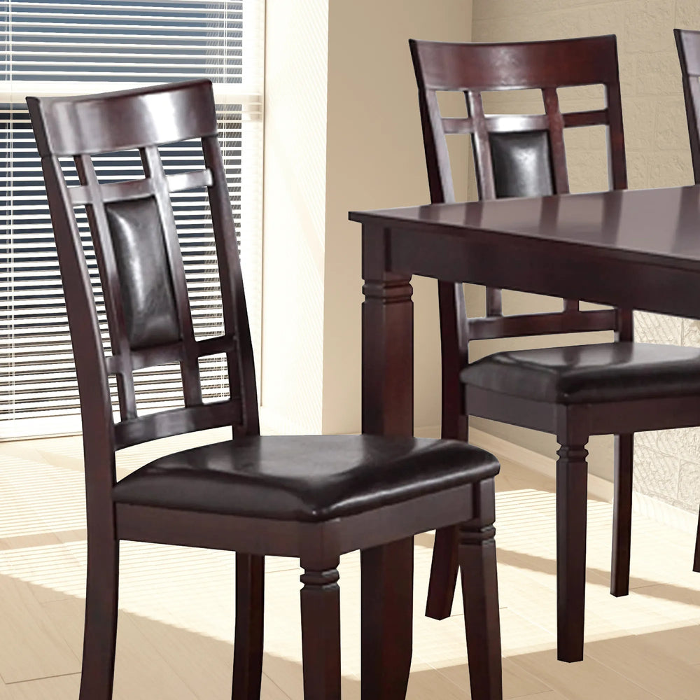 5 Pc Dining Table Set for 4 Espresso Brown | Kitchen Table and Chairs Set for 4 | Rustic Style Dining Table Set for 4 | Table De Cuisine Set Chaise Salle à Manger Espresso Brown Dining Table