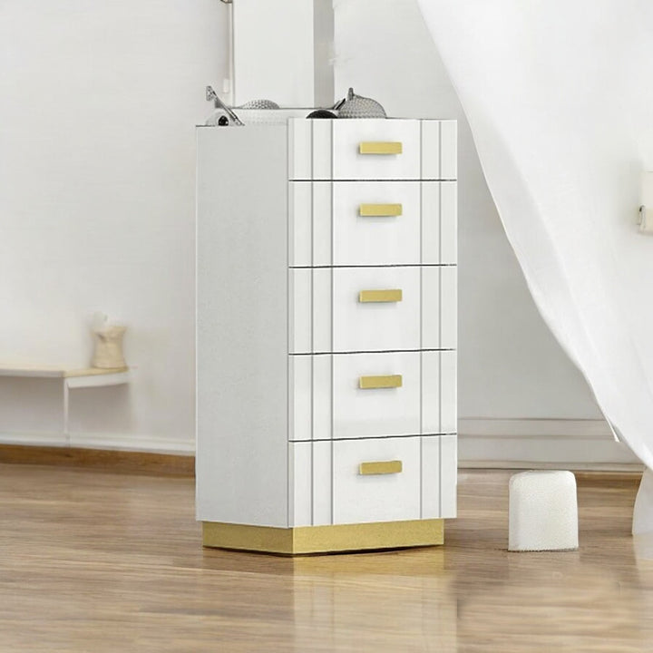 Jedd 5-Drawers Storage Chest With Enticing White Finish