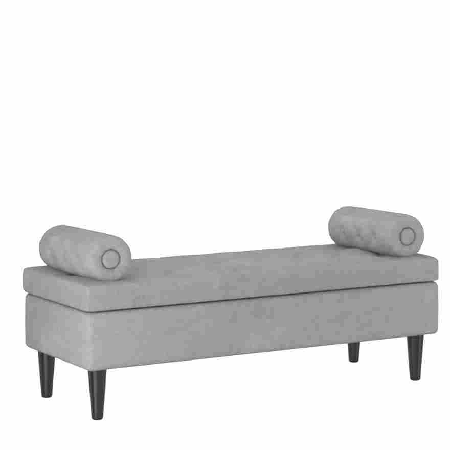 Modern Adith Storage Ottoman in Grey and Black - Stylish and Functional